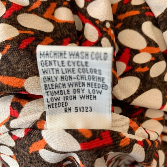 Kenneth Cole Faux Wrap Orange Brown Sleeveless - Picture 8 of 8